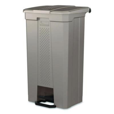 Suncast Commercial Step-On Trash Can, 23 gal, Resin, Platinum Metallic (TCST23)