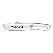 Westcott Aluminum Safety Cutter with Ceramic Blade, Aluminum Handle, Silver (00722)
