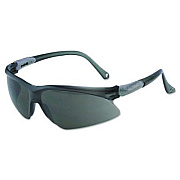 KleenGuard V20 Visio Safety Glasses, Black Half Frame, Black Dual I/O Lens (14476)