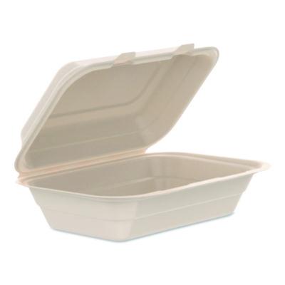 Dart Compostable Molded Fiber Hinged Trays, ProPlanet Seal, 6.41 x 9.22 x 3, Natural, 200/Carton (206FBRHT1)