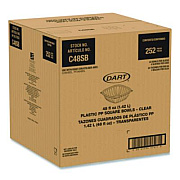 Dart Square Plastic Bowls, 48 oz, 5 x 5 x 2.55, Clear, Plastic, 63 Bowls/Sleeve, 4 Sleeves/Carton (C48SB)