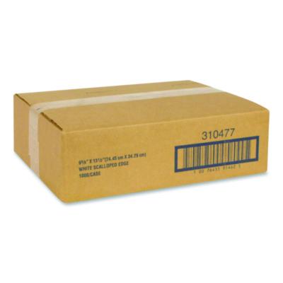 Hoffmaster Placemats, Smooth Surface, Scalloped Edges, 13.5" x 9.63", White, 1,000/Carton (310477)