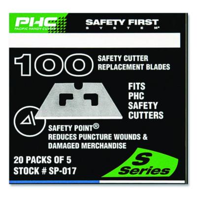 PHC Blunt Tip Utility Knife Safety Blades, 0.75" x 2.25", 5/Pack, 20 Packs/Box (SP017)