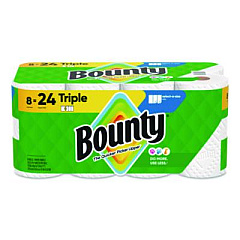 Bounty Select-a-Size Kitchen Roll Paper Towels, 2-Ply, White, 6 x 11, 123 Sheets/Roll, 8 Triple Rolls/Carton (16014)
