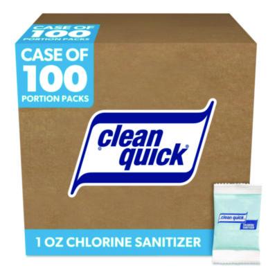 Clean Quick Powdered Chlorine-Based Sanitizer, 1 oz Pack, 100/Carton (02584)