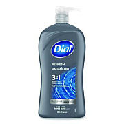 Dial Men Refresh 3-in-1 Body, Hair and Face Wash, Blue Sage Scent, 32 oz, 4/Carton (14130)