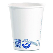SOLO Recycled Content PCF Paper Hot Cups, ProPlanet Seal, 10 oz, White, 50/Pack (370RCPLANEPK)