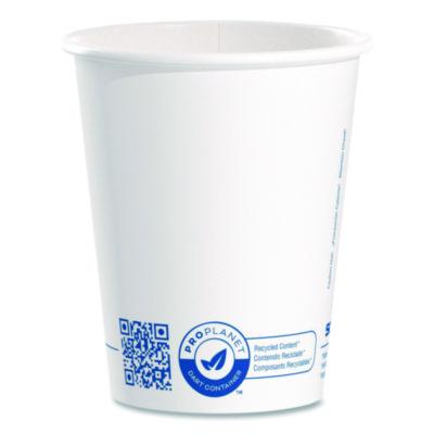SOLO Recycled Content PCF Paper Hot Cups, ProPlanet Seal, 10 oz, White, 50/Pack (370RCPLANEPK)