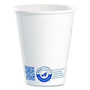 SOLO Recycled Content PCF Paper Hot Cups, ProPlanet Seal, 8 oz, White, 50/Pack (378RCPLANEPK)