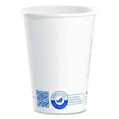 SOLO Recycled Content PCF Paper Hot Cups, ProPlanet Seal, 12 oz, White, 50/Pack (412RCNPLANPK)