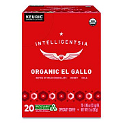 Intelligentsia El Gallo Organic Coffee K-Cups, Light Roast, 20/Box (0154)