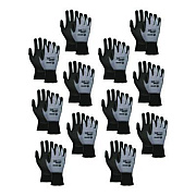 MCR Safety Ninja Nitrile Coating Nylon/Spandex Gloves, X-Large, Black/Gray, 12 Pairs (N96790XL)