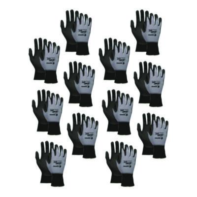MCR Safety Ninja Nitrile Coating Nylon/Spandex Gloves, X-Large, Black/Gray, 12 Pairs (N96790XL)
