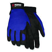 MCR Safety Clarino Synthetic Leather Palm Mechanics Gloves, Medium, Blue/Black, Pair (900M)