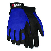 MCR Safety Clarino Synthetic Leather Palm Mechanics Gloves, X-Large, Blue/Black, Pair (900XL)
