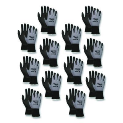 MCR Safety Ninja Nitrile Coating Nylon/Spandex Gloves, Large, Black/Gray, 12 Pairs (N96790L)