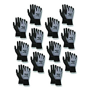 MCR Safety Ninja Nitrile Coating Nylon/Spandex Gloves, Medium, Black/Gray, 12 Pairs (N96790M)