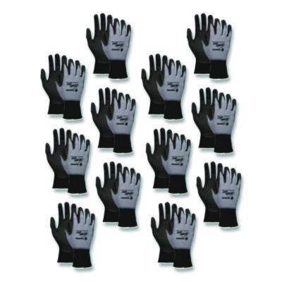 MCR Safety Ninja Nitrile Coating Nylon/Spandex Gloves, Medium, Black/Gray, 12 Pairs (N96790M)