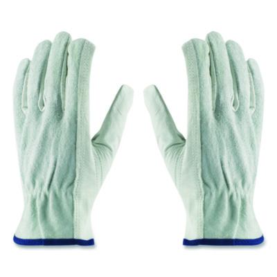 PIP Top-Grain Leather Drivers Gloves with Shoulder-Split Cowhide Leather Back, Gunn Cut, Keystone Thumb, Large, Gray, Pair (68161SBL)