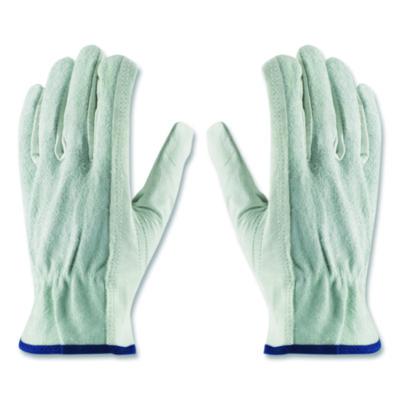 PIP Top-Grain Leather Drivers Gloves with Shoulder-Split Cowhide Leather Back, Gunn Cut, Keystone Thumb, Medium, Gray, Pair (68161SBM)