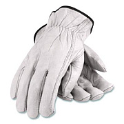 PIP Top-Grain Pigskin Leather Drivers Gloves, Gunn Cut, Keystone Thumb, Large, Gray, Pair (70361L)