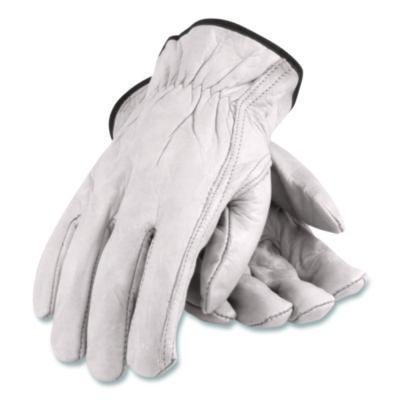 PIP Top-Grain Pigskin Leather Drivers Gloves, Gunn Cut, Keystone Thumb, Large, Gray, Pair (70361L)