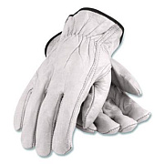 PIP Top-Grain Pigskin Leather Drivers Gloves, Gunn Cut, Keystone Thumb, Medium, Gray, Pair (70361M)