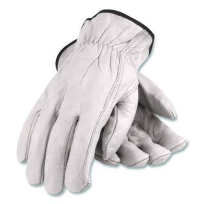 PIP Top-Grain Pigskin Leather Drivers Gloves, Gunn Cut, Keystone Thumb, Medium, Gray, Pair (70361M)