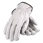 PIP Top-Grain Pigskin Leather Drivers Gloves, Gunn Cut, Keystone Thumb, X-Large, Gray, Pair (70361XL)