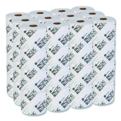 Georgia Pacific Professional Pacific Blue Basic High-Capacity Bathroom Tissue, Septic Safe, 1-Ply, White, 1,500 Sheets/Roll, 48 Rolls/Carton (1444801)