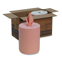 Brawny Professional Medium-Duty Wiper Refill, 1-Ply, 10 x 13, Unscented, Orange, 200/Roll, 2 Rolls/Carton (20041)