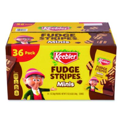Keebler Mini Cookies, Fudge Stripes, 2 oz Pouch, 36/Box (22002517)