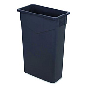 Carlisle TrimLine Rectangle Waste Container, 23 gal, Plastic, Gray, 4/Carton (34202323)