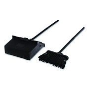 Carlisle Duo-Pan Upright Dust Pan and Broom, 11.8w x 36h, 24.5" Handle, Plastic, Black (36141503)