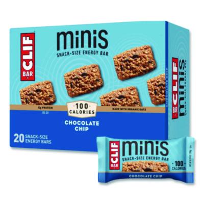 CLIF Bar Energy Bar, Mini Chocolate Chip, 0.99 oz Bar, 20/Box (CCC37654)