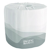 Georgia Pacific Professional Pacific Blue Basic Embossed Bathroom Tissue, Septic Safe, 1-Ply, White, 550 Sheets/Roll, 80 Rolls/Carton (1988101)