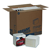Brawny Professional Professional Cleaning Towels, 1-Ply, 12 x 13, White, 50/Pack, 18 Packs/Carton (28612)