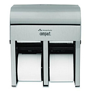 Georgia Pacific Professional Compact Quad Vertical Four-Roll Coreless Dispenser, 11.75 x 6.9 x 13.25, Stainless Steel (56748)