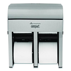 Georgia Pacific Professional Compact Quad Vertical Four-Roll Coreless Dispenser, 11.75 x 6.9 x 13.25, Stainless Steel (56748)