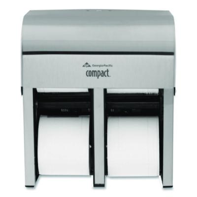 Georgia Pacific Professional Compact Quad Vertical Four-Roll Coreless Dispenser, 11.75 x 6.9 x 13.25, Stainless Steel (56748)