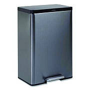 Rubbermaid Elite Step-On Trash Can, 12 gal, Metal, Charcoal Stainless Steel/Black (2112520)
