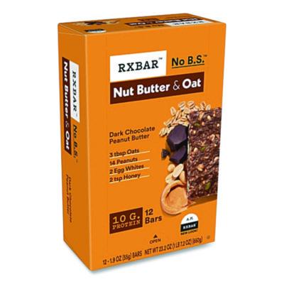 A.M. RXBAR Gluten-Free Peanut Butter Dark Chocolate Protein Bar, 1.9 oz Bar, 12/Box (KEE00718)