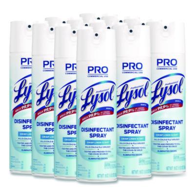 Professional LYSOL Brand Disinfectant Spray, Crisp Linen, 19 oz. Aerosol Spray, 12/Carton (74828CT)