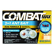 Combat Max 2-in-1 Ant Bait, 0.84 oz, 4 Bait Stations (07172EA)