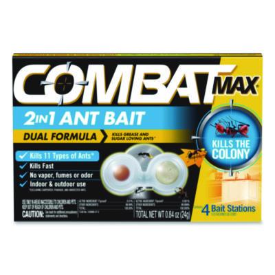 Combat Max 2-in-1 Ant Bait, 0.84 oz, 4 Bait Stations (07172EA)