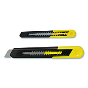 Stanley Two-Pack Quick Point Snap Off Blade Utility Knife, 9 mm and 18 mm Blades, Yellow/Black (10202)