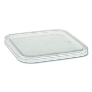 Pactiv Evergreen EarthChoice Recycled PET Container Lid, for 6" Square RPET Containers, 6.25 x 0.39 x 6.25, Clear, Plastic, 360/Carton (6SFLY)
