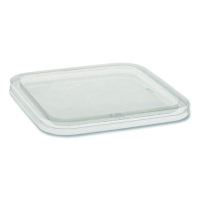 Pactiv Evergreen EarthChoice Recycled PET Container Lid, for 6" Square RPET Containers, 6.25 x 0.39 x 6.25, Clear, Plastic, 360/Carton (6SFLY)