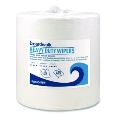 Boardwalk Hydrospun Wipers, Heavy Duty, 12 x 12, White, 475/Roll (HS475W)
