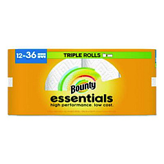 Bounty Essentials Select-A-Size Kitchen Roll Paper Towels, 2-Ply, 5.9 x 11, White, 162 Sheets/Triple Roll, 12 Rolls/Carton (16681)